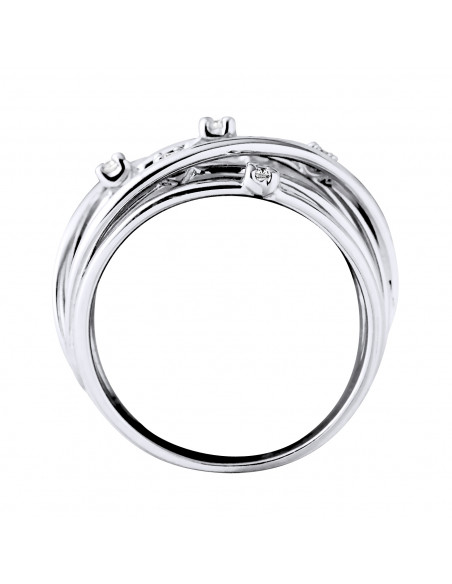 Bague Prestige Fantaisie Diamants 0,140 Cts - Or 375 - MALIBU