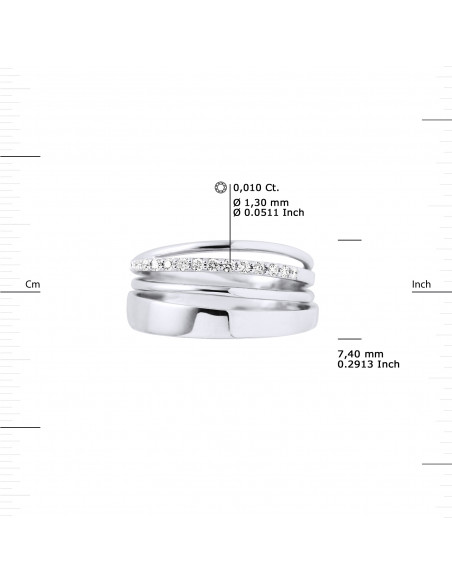 Prestige Ring Fancy Diamonds 0.140 CTS - Gold 375 - Carmel