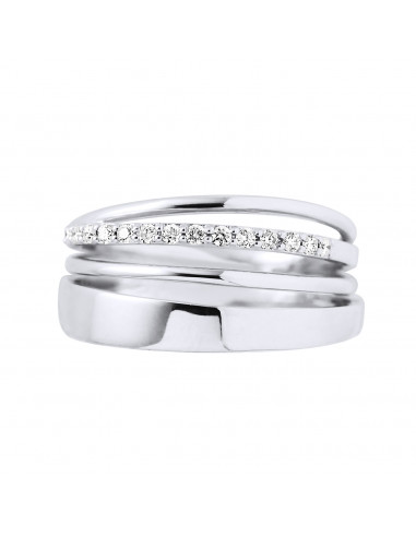 Bague Prestige Fantaisie Diamants 0,140 Cts -...