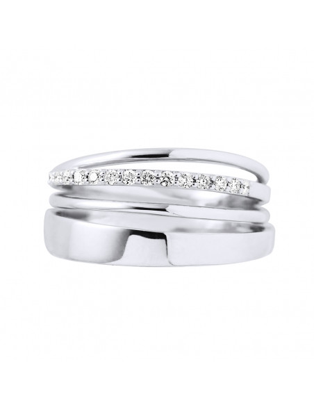 Bague Prestige Fantaisie Diamants 0,140 Cts - Or 375 - CARMEL