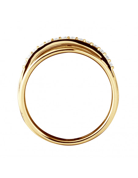 Bague Prestige Fantaisie Diamants 0,140 Cts - Or 375 - CARMEL