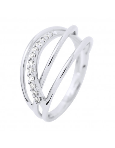 Bague Prestige Fantaisie Diamants 0,180 Cts -...