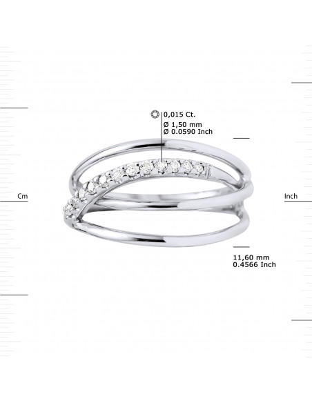 Bague Prestige Fantaisie Diamants 0,180 Cts - Or 375 - CHERWELL