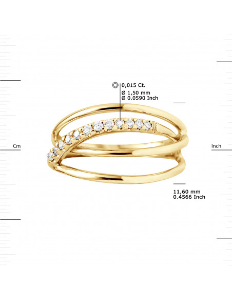 Bague Prestige Fantaisie Diamants 0,180 Cts - Or 375 - CHERWELL