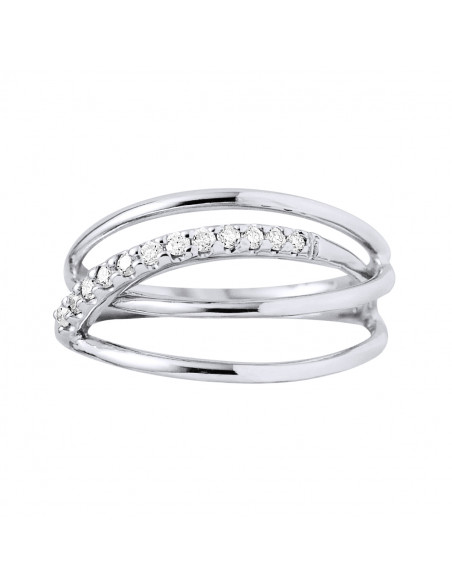 Bague Prestige Fantaisie Diamants 0,180 Cts - Or 375 - CHERWELL