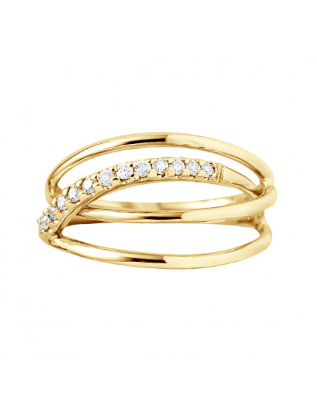 Bague Prestige Fantaisie Diamants 0,180 Cts - Or 375 - CHERWELL
