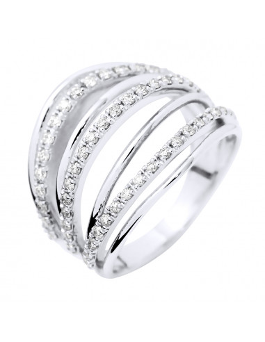 Bague Prestige Fantaisie Diamants 0,60 Cts - Or...