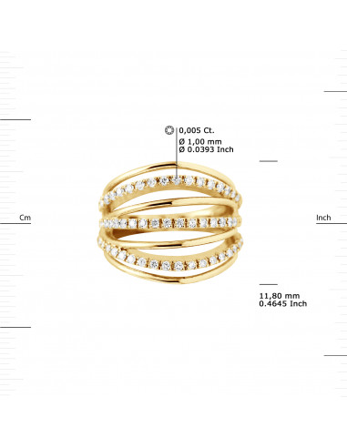 Fancy Prestige Ring Diamonds 0.60 CTS - Gold...