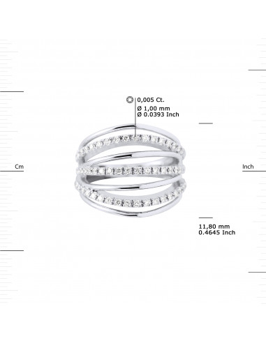 Fancy Prestige Ring Diamonds 0.60 CTS - Gold...