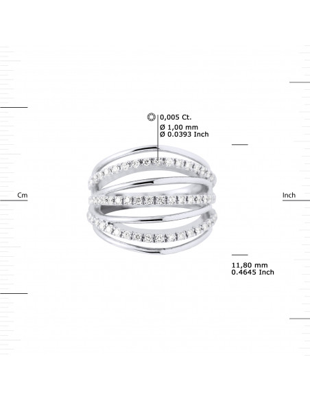 Bague Prestige Fantaisie Diamants 0,60 Cts - Or 375 - SUSSEX