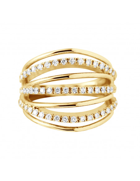 Bague Prestige Fantaisie Diamants 0,60 Cts - Or 375 - SUSSEX
