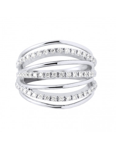 Bague Prestige Fantaisie Diamants 0,60 Cts - Or...