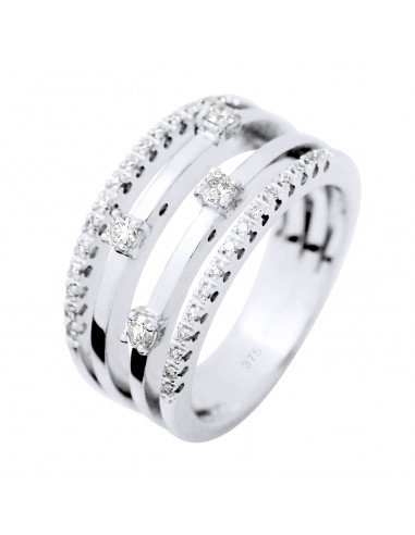 Bague Prestige Fantaisie Diamants 0,320 Cts - Or 375 - SWALE