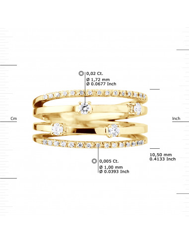 Bague Prestige Fantaisie Diamants 0,320 Cts -...