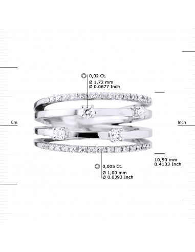 Bague Prestige Fantaisie Diamants 0,320 Cts -...