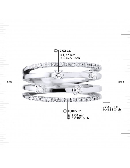 Bague Prestige Fantaisie Diamants 0,320 Cts - Or 375 - SWALE