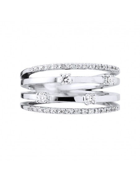 Bague Prestige Fantaisie Diamants 0,320 Cts - Or 375 - SWALE