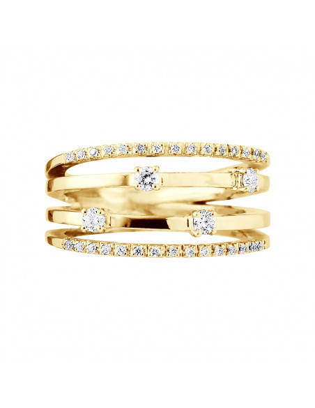 Bague Prestige Fantaisie Diamants 0,320 Cts - Or 375 - SWALE