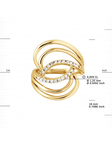 Fancy Prestige Ring Diamonds 0.20 CTS - Gold...