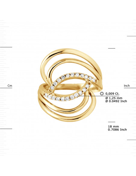 Bague Prestige Fantaisie Diamants 0,20 Cts - Or 375 - DUBLIN