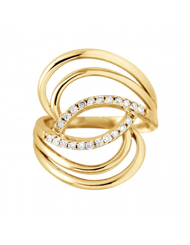 Bague Prestige Fantaisie Diamants 0,20 Cts - Or...