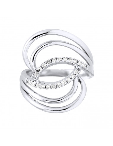 Bague Prestige Fantaisie Diamants 0,20 Cts - Or...