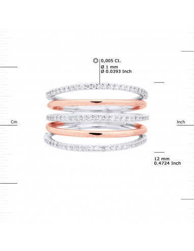 Bague Prestige Fantaisie Diamants 0,45 Cts - Or...