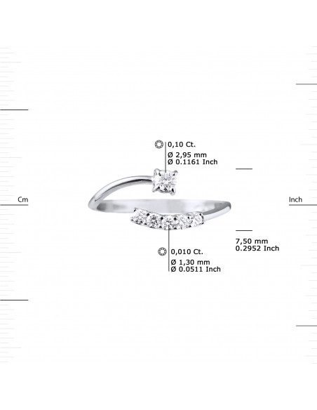 Bague Fantaisie Diamants 0,15 Cts - Or 375 - AUSTIN