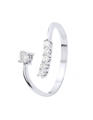 Bague Fantaisie Diamants 0,15 Cts - Or 375 -...