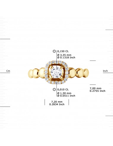 Solitaire Ring Diamond Entourage - 0.30 Carats...