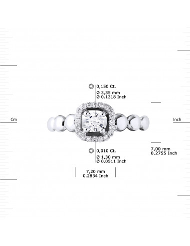 Bague Solitaire Diamant Entourage - 0.30 Carats...