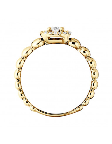 Solitaire Ring Diamond Entourage - 0.30 Carats...