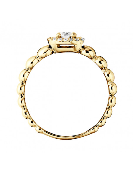 Solitaire Ring Diamond Entourage - 0.30 Carats - Gold 375 - Las Vegas