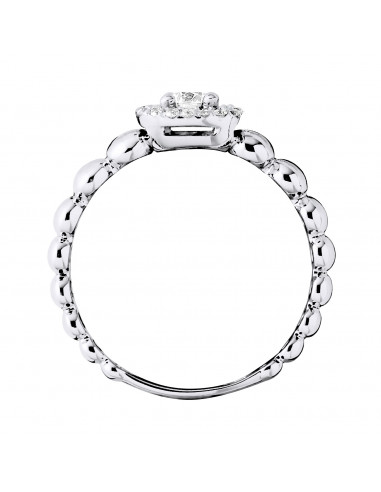 Bague Solitaire Diamant Entourage - 0.30 Carats...
