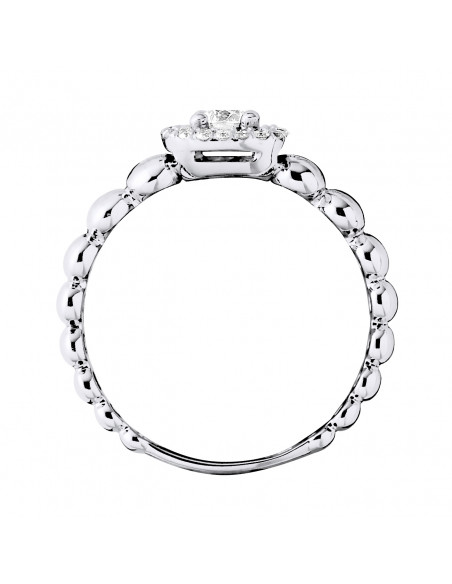 Bague Solitaire Diamant Entourage - 0.30 Carats - Or 375 - LAS VEGAS