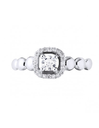 Bague Solitaire Diamant Entourage - 0.30 Carats...