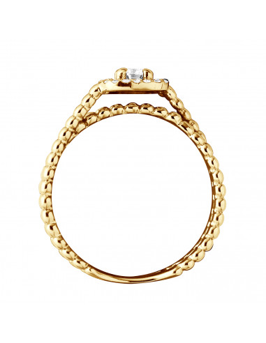 Bague Solitaire Diamant Entourage - 0.35 Carats...