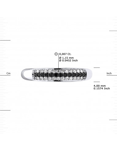 Alliance Diamants Noirs et Blancs 0.260 Carats...