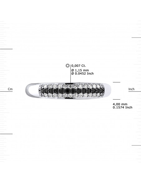 Alliance Diamants Noirs et Blancs 0.260 Carats - Or 375 - SAINTENY