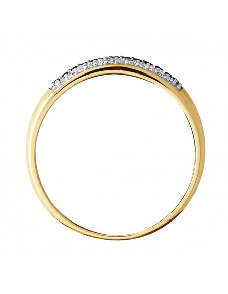 Alliance Diamants Noirs et Blancs 0.260 Carats - Or 375 - SAINTENY