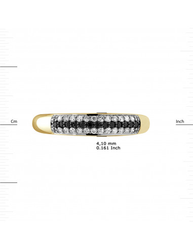 Alliance Diamants Noirs et Blancs 0.260 Carats...
