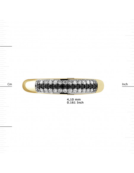 Alliance Black and White Diamonds 0.260 Carats - Gold 375 - Sainteny