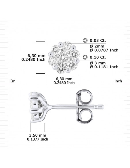 Boucles d'Oreilles Prestige Diamants 0,56 Carats - Illusion 1 Carat - Or 375 - SUSSEX