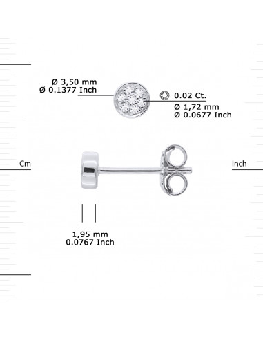 Boucles d'Oreilles Diamants 0,010 Carats -...