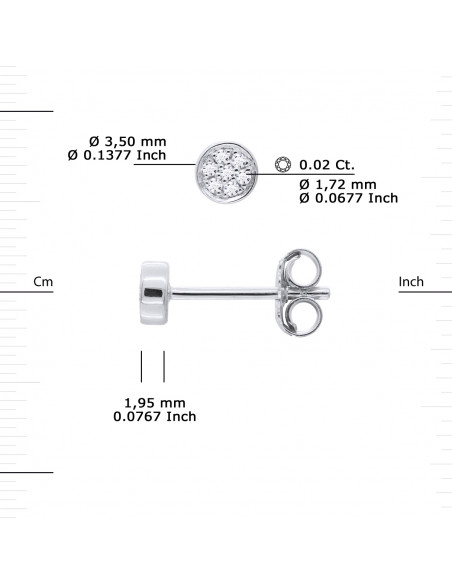Boucles d'Oreilles Diamants 0,010 Carats - Illusion 0.20 Carats - Or 375 - VENISE