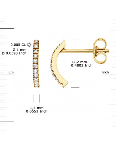 0.090 carat diamond earrings - Gold 375 - Preston