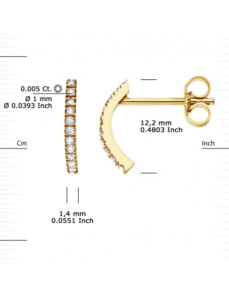 0.090 carat diamond earrings - Gold 375 - Preston
