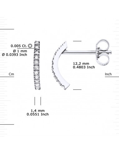 Boucles d'Oreilles Diamants 0,090 Carats - Or...