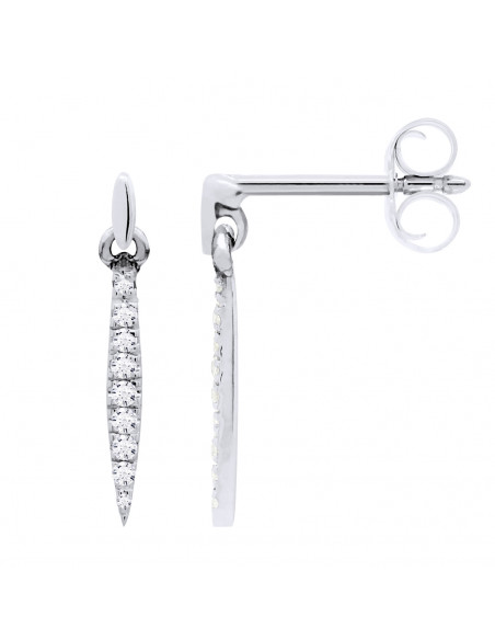 Boucles d'Oreilles Pendantes Diamants 0,070 Carats - Or 375 - OXFORD