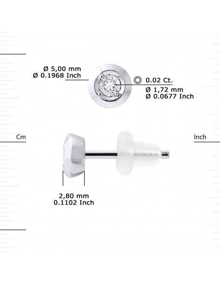 Boucles d'Oreilles Diamants 0,020 Carats - Illusion 0.50 Carats - Or 375 - MARBELLA